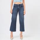 Calça Jeans Moletom Pantacourt Five Pochets Azul