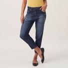 Calça Jeans Mom Capri Cintura Alta Azul Escuro