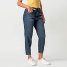 Calça Jeans Mom Capri Cintura Alta