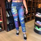 Calça jeans Mom estilizada