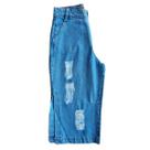Calça Jeans Mom Pantacourt S/ Elastano Poído Destroyed Deborah
