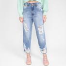 Calça Jeans My Favorite Things Tapered Desfiada Super High Feminina