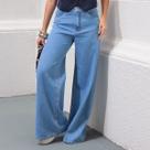Calça Jeans Pantalona Barra Normal Feminino Revanche Kyoto