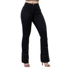 Calça Jeans Patogê Flare Preta Veste Bem Confortavél