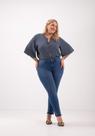 Calça Jeans Plus Size Com Barras Desmanchadas LUNENDER 0084J Calça Jeans Plus Size Com Barras Desmanchadas LUNENDER 0084J