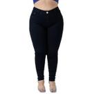Calça Jeans Plus Size Preta Lisa Basica Bainha Cintura Alta - Magalu Marketplace