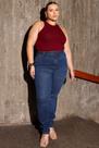 Calça Jeans Plus Size Skinny, Puídos Laterais, Tam 52