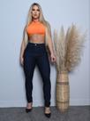 Calça Jeans Premium Tradicional Escura Levanta Bumbum Cos Alto Com Laycra