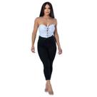 Calça Jeans Preta Com Cordinha