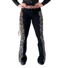 Calça Jeans Preta Feminina Moda Country Detalhada Brilhos Dourados Texas Ranch Jeans Loja e Fábrica