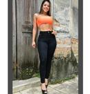 Calça Jeans Preta Feminina Super Lycra Skinny Cintura Alta