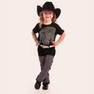 Calça Jeans Preta Infantil Feminino Brilhos Coloridos Moda Country Texas Ranch Jeans Loja Oficial