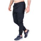 Calça Jeans Preta Masculina Jogger Com Punho Elástico