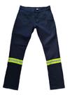 Calça Jeans Refletiva Verde Resistente Trabalho Obra Rodovia Engenheiro