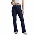 Calça Jeans Reta Com Abertura Lateral Feminina Sawary - 282650