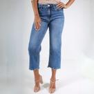 Calça Jeans Reta Cropped Barra Diferenciada Feminino Revanche Arroyo