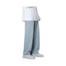 Calça Jeans Reta Masculina 3XL - Estilo Coreano Casual - Azul Claro, Cinza e Preto Calça Jeans Reta Masculina 3XL - Estilo Coreano Casual - Azul Claro, Cinza e Preto