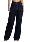 Calça Jeans Sawary Wide Leg - 282030 - Azul escuro 36