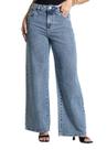 Calça Jeans Sawary Wide Leg Petit - 282569 - Azul medio 44