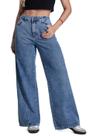 Calça Jeans Sawary Wide Leg Petit - 282817 - Azul médio 40 Calça Jeans Sawary Wide Leg Petit - 282817 - Azul médio 40