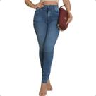 Calça Jeans Skinny Feminina Azul Cintura Média