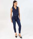 Calça Jeans Skinny Feminina Barra Desconstruída Azul-22025 Calça Jeans Skinny Feminina Barra Desconstruída Azul-22025