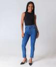 Calça Jeans Skinny Feminina Strass Azul-04015