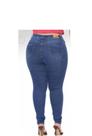 Calça Jeans Skinny Plus Size Destroyed Azul CRD com Elastano