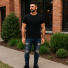 Calça Jeans Skinny Rasgada Masculina Slim Sport Homem 486