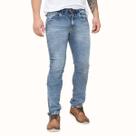 Calça Jeans Super Skinny Masculina Lavagem Media Marmorizada
