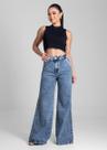 Calça jeans super wide leg feminina sawary ref:281931