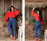 Calça jeans tamanho 40 veste bem