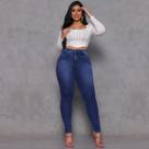 Calça Jeans Vizzary Skinny Cintura Alta Feminina - Azul Royal Calça Jeans Vizzary Skinny Cintura Alta Feminina - Azul Royal