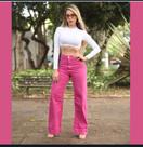 Calça jeans whide rosa pink