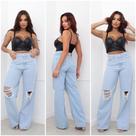 Calça Jeans Wide 100% Algodão