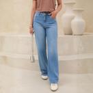 Calça Jeans Wide Leg Barra Normal Feminino Revanche Jafa