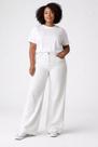 Calça Jeans Wide Leg Com Brilho Cor:BrancoGênero:FemininoTamanho:38
