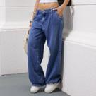 Calça Jeans Wide Leg Com Pregas Feminino Revanche Apolônia Calça Jeans Wide Leg Com Pregas Feminino Revanche Apolônia