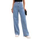 Calça Jeans Wide Leg Com Recorte Feminina Revanche - CA.FEM.00378 Calça Jeans Wide Leg Com Recorte Feminina Revanche - CA.FEM.00378