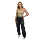 Calça Jeans Wide Leg Feminina Algodão Cintura Alta Moda Stretch Premium Calça Jeans Wide Leg Feminina Algodão Cintura Alta Moda Stretch Premium