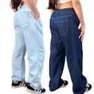 Calça Jeans Wide Leg Feminina Balão Baggy Perna Larga