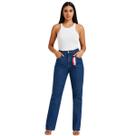 Calça Jeans Wide Leg Feminina Cintura Média Barra Desfiada Calça Jeans Wide Leg Feminina Cintura Média Barra Desfiada