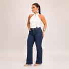Calça Jeans Wide Leg Feminina Com Lycra Cintura Alta Modelagem Premium Confortável
