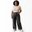 Calça Jeans Wide Leg Feminina Plus Size Bivik - 2250 Calça Jeans Wide Leg Feminina Plus Size Bivik - 2250