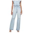 Calça Jeans Wide Leg Slim Cintura Alta Dzarm