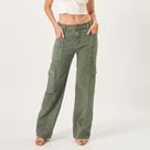 Calça Jeans Wide Recortes Cargo