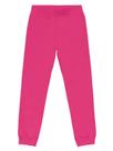 Calça Jogger Básica Infantil Menina em Moletom Rosa - Brandili