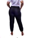 Calça jogger com textura preto maria genô