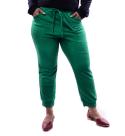 Calça jogger com textura verde maria genô