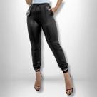 Calça Jogger Feminina Cirre Preto material sintético Moda Blogueira Calça Jogger Feminina Cirre Preto material sintético Moda Blogueira
